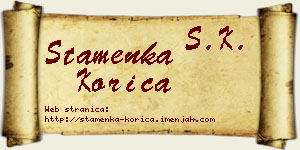 Stamenka Korica vizit kartica